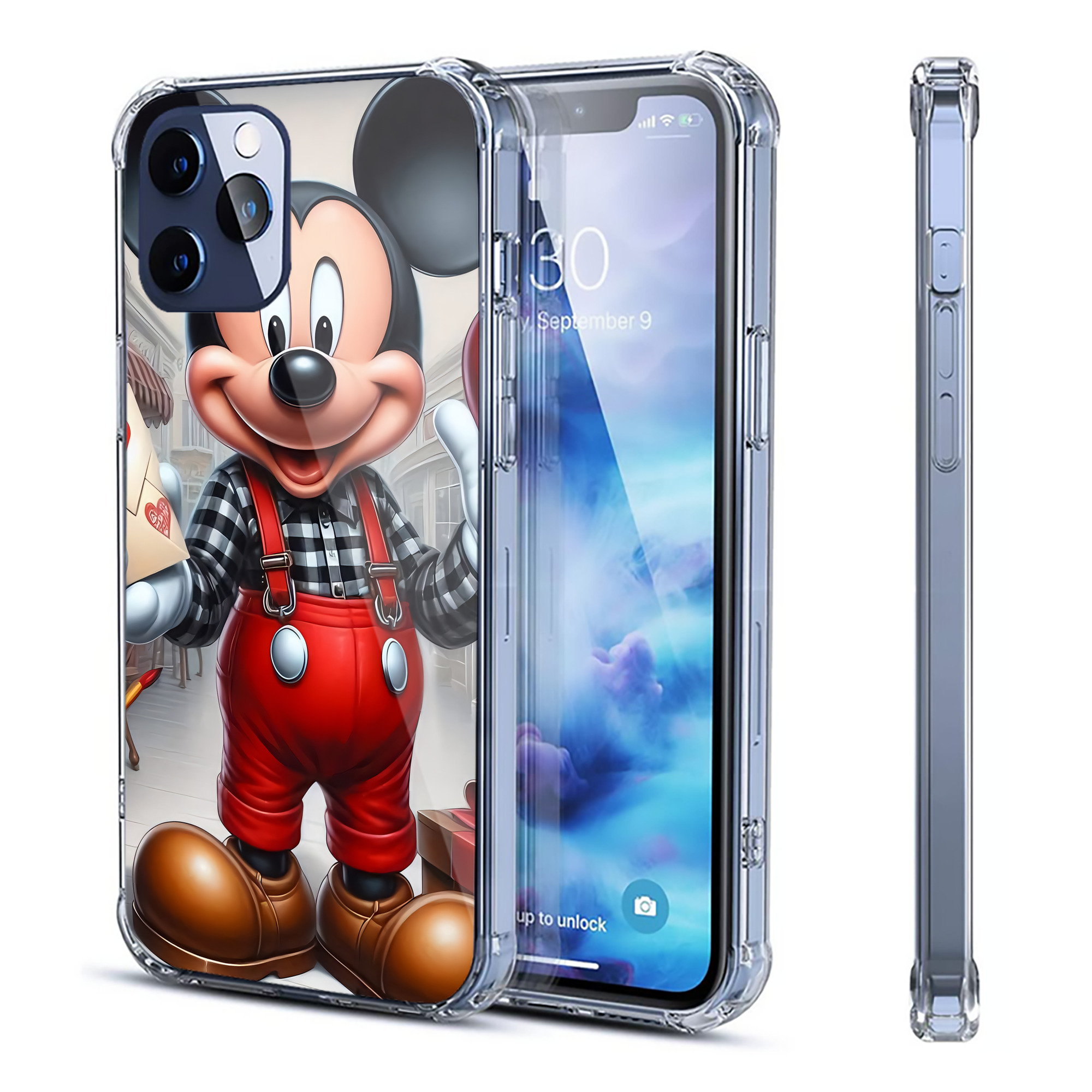 （画像用） ミッキーマウス Mickey Mouse 【iPhone 12シリーズ対応】透明スマホケース（クリアソフトケース）